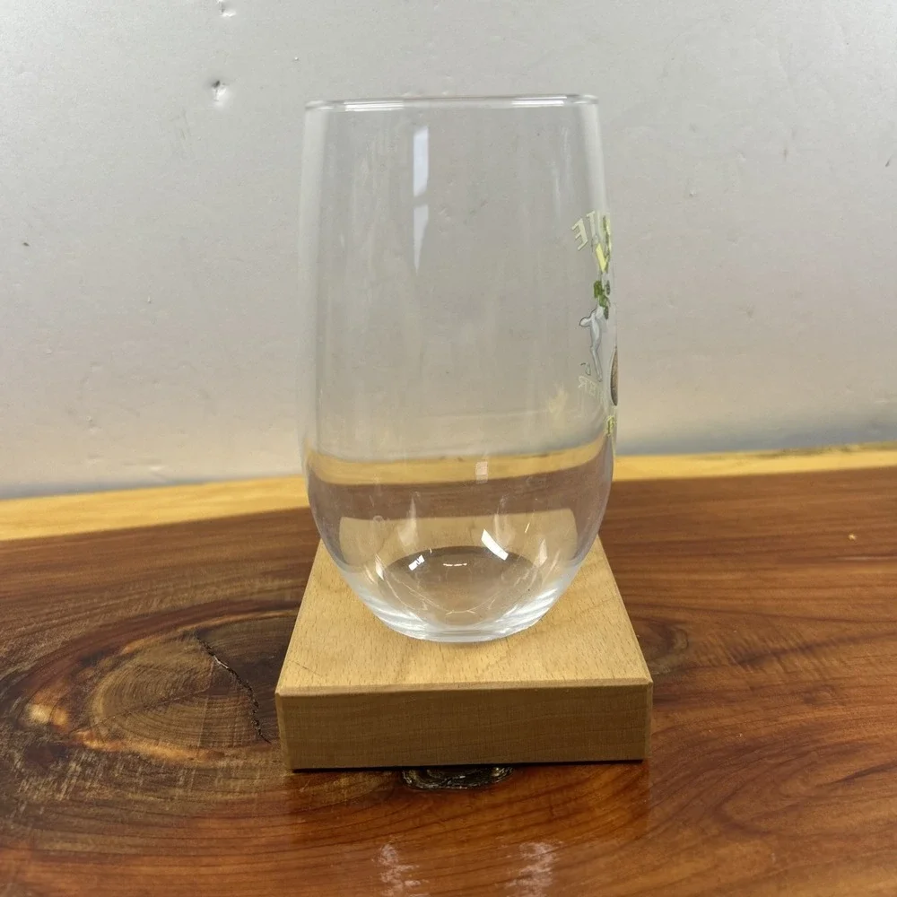 Leute Bokbier Belgian Beer‎ Stemless 0.33L Glass with Printed Logo Wooden Holder